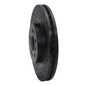 Mercedes-Benz ML500 Brake Rotor (1) - Front Right - R1 Concepts - Drilled & Slotted - Black - `06-`12
